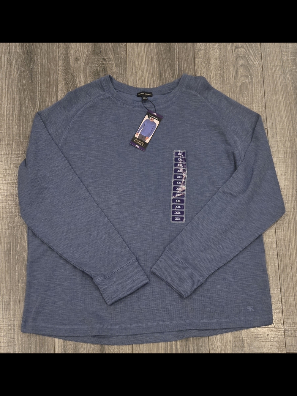 “NEW w/ TAGS 💯 Banana Republic XXL Thermal – Clean Crewneck Sweater - Blue.
